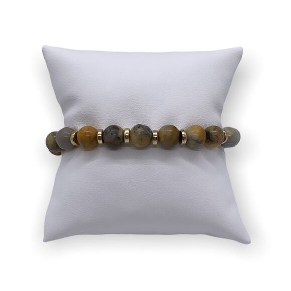 NWT Wool + Pepper Co. Agate + Gold Bracelet - Picture 1 of 3
